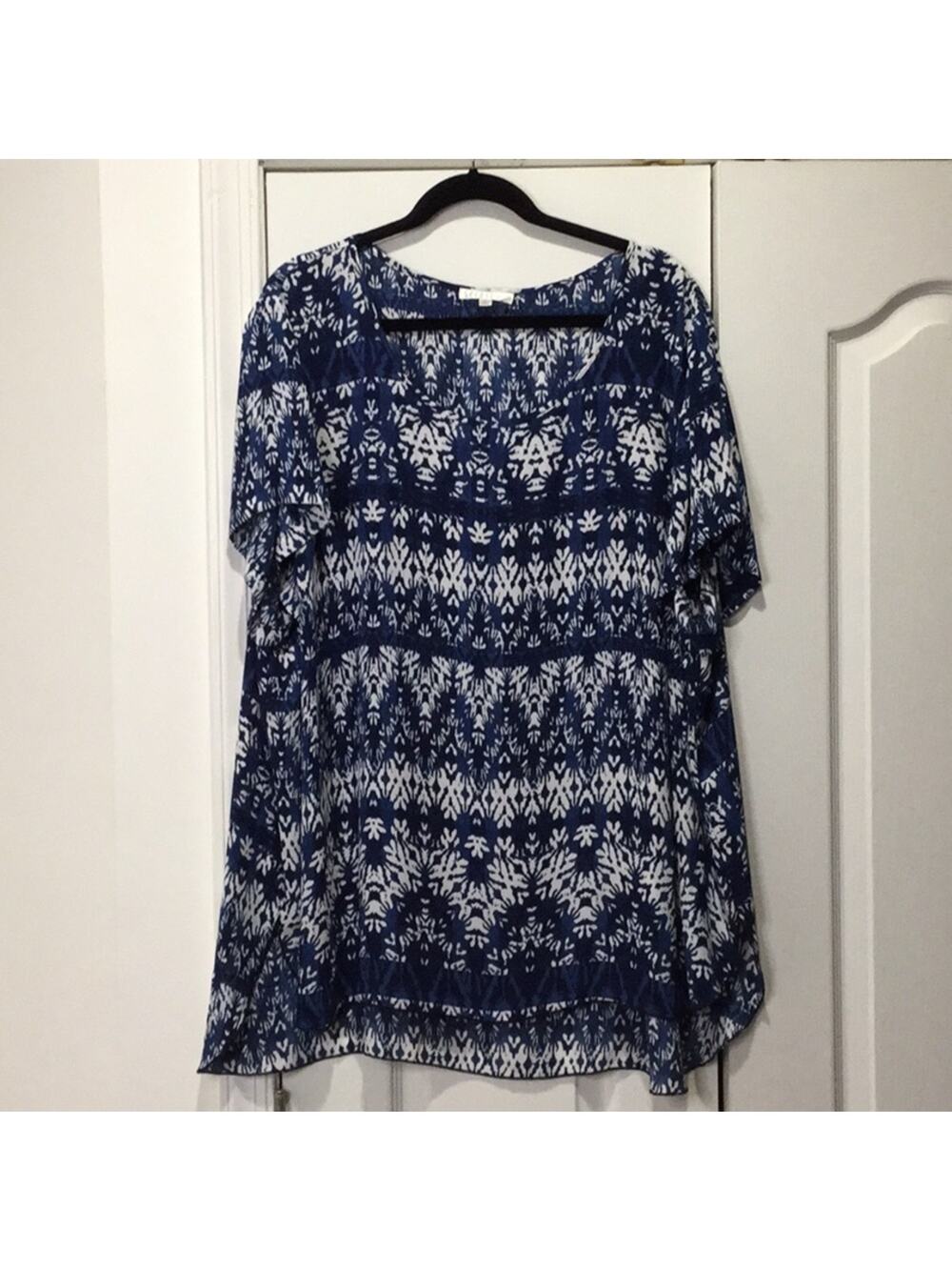 Spense 3x hi low hemline royal blue top nwot